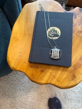 Two sided Brighton Silver Necklace with Champagne on one side and Black on other